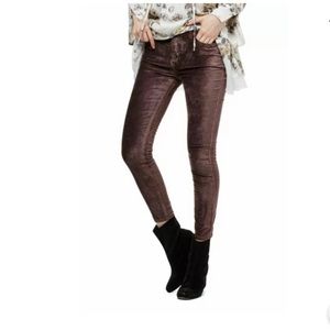 NWT Free People Cyndi High Stretch Velvet Pants 25